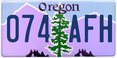 OR license plate 074AFH