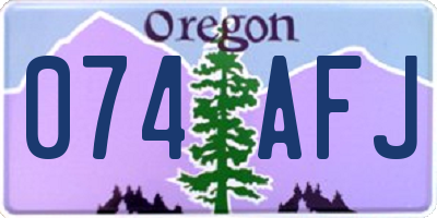 OR license plate 074AFJ