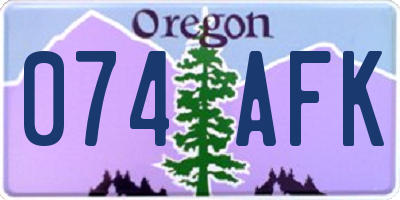 OR license plate 074AFK