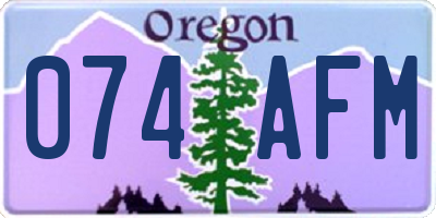OR license plate 074AFM