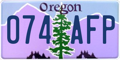 OR license plate 074AFP