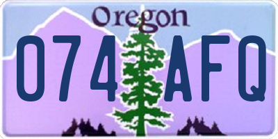 OR license plate 074AFQ
