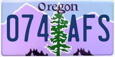 OR license plate 074AFS