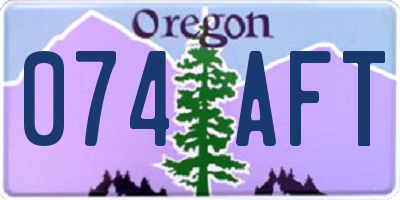 OR license plate 074AFT