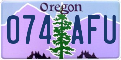OR license plate 074AFU
