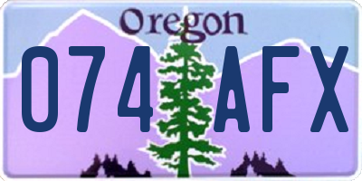 OR license plate 074AFX