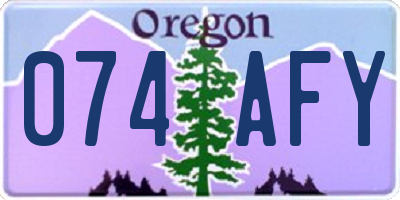 OR license plate 074AFY