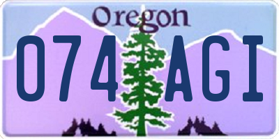 OR license plate 074AGI