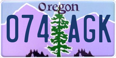 OR license plate 074AGK
