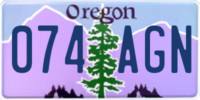 OR license plate 074AGN