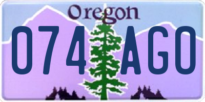 OR license plate 074AGO