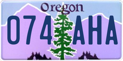 OR license plate 074AHA
