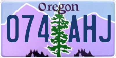OR license plate 074AHJ