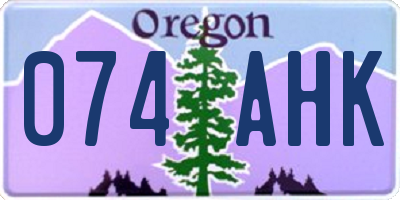 OR license plate 074AHK
