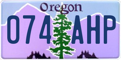 OR license plate 074AHP