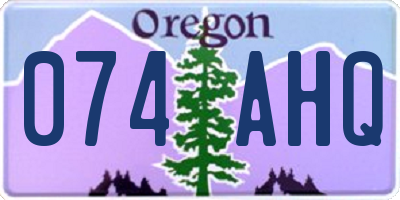 OR license plate 074AHQ