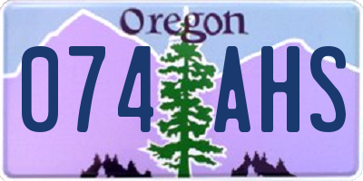 OR license plate 074AHS