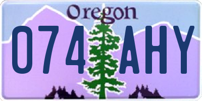 OR license plate 074AHY