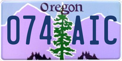 OR license plate 074AIC