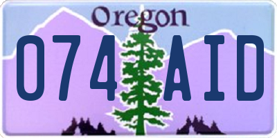 OR license plate 074AID