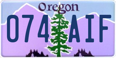OR license plate 074AIF