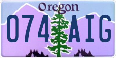 OR license plate 074AIG