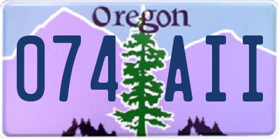 OR license plate 074AII