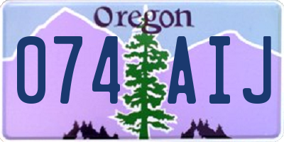 OR license plate 074AIJ