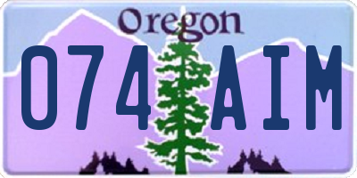 OR license plate 074AIM