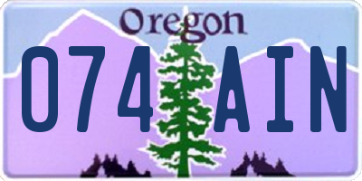 OR license plate 074AIN