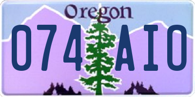 OR license plate 074AIO
