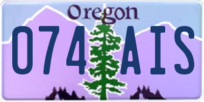 OR license plate 074AIS