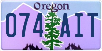 OR license plate 074AIT