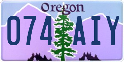 OR license plate 074AIY
