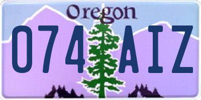 OR license plate 074AIZ