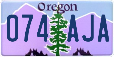 OR license plate 074AJA
