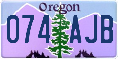 OR license plate 074AJB