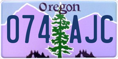 OR license plate 074AJC