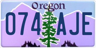OR license plate 074AJE