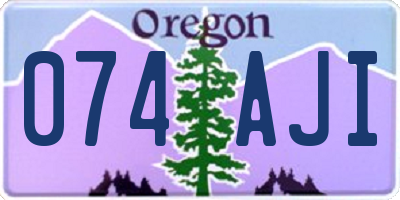 OR license plate 074AJI