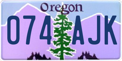 OR license plate 074AJK