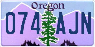 OR license plate 074AJN