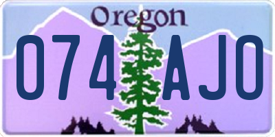 OR license plate 074AJO