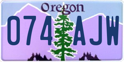 OR license plate 074AJW