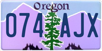 OR license plate 074AJX