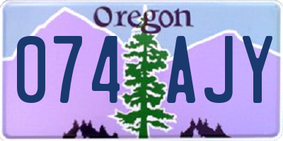 OR license plate 074AJY