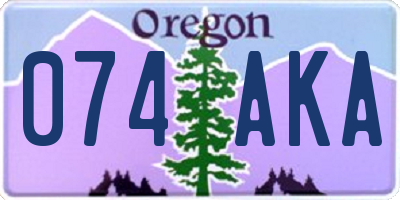 OR license plate 074AKA