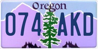 OR license plate 074AKD