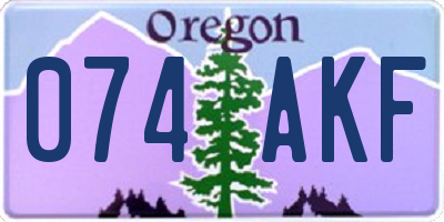 OR license plate 074AKF