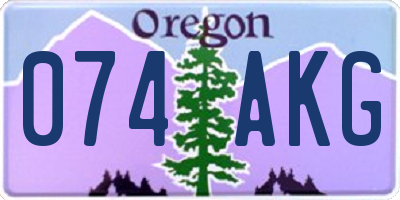 OR license plate 074AKG
